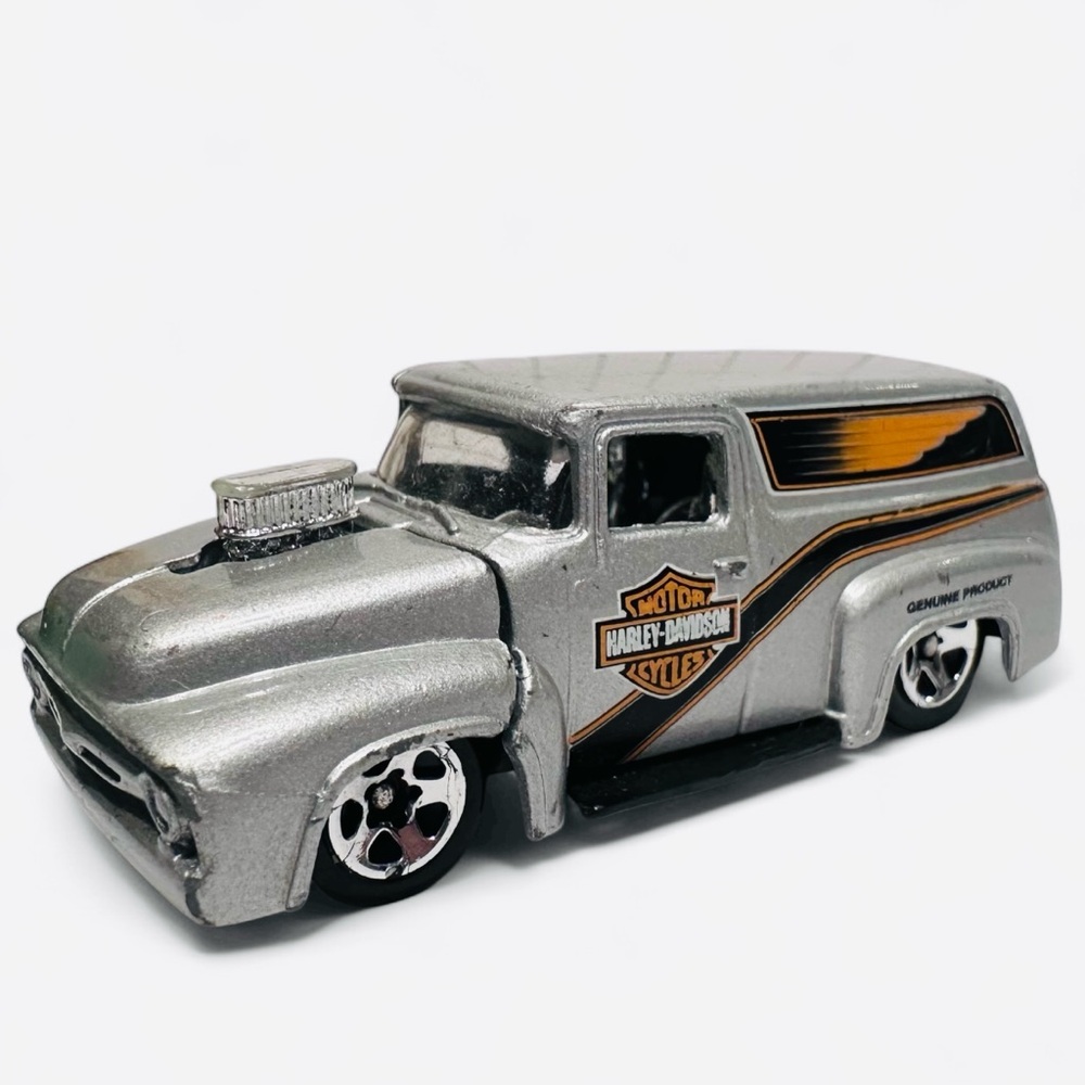 🔥🏁 1999 Hot Wheels Harley-Davidson ’56 Ford Panel Truck – Silver Die-Cast🏁🔥